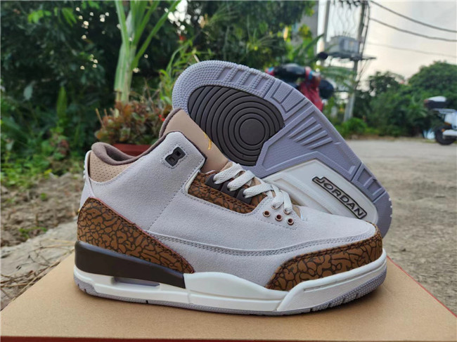 Men's Running weapon Air Jordan 3 White/Brown Shoes 0106 Men's Running weapon Air Jordan 3 White/Brown Shoes 0106